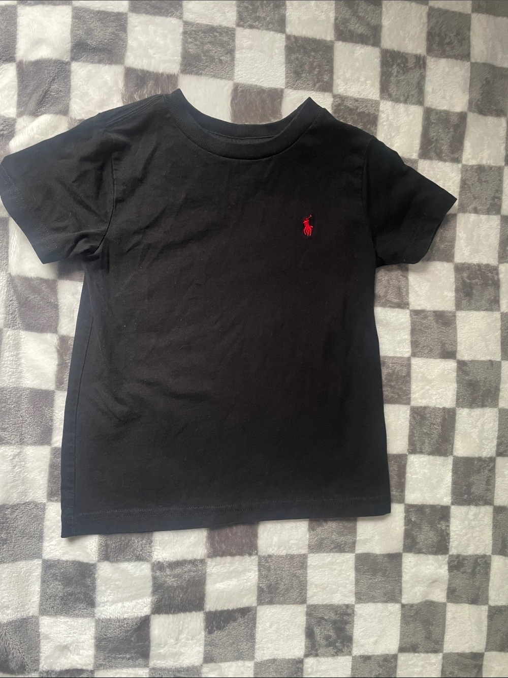 Ralph Lauren Black Tee with Red Polo Pony size 3T